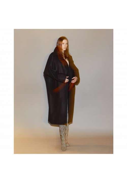 Black wool robe coat Black wool robe coat