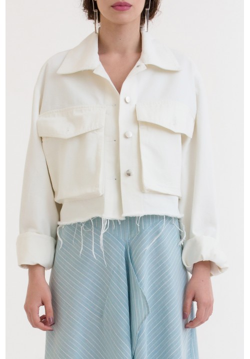 White denim cropped jacket White denim cropped jacket
