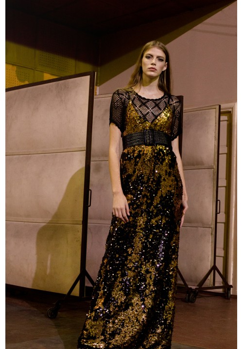 Long black/gold sequin dress Long black/gold sequin dress