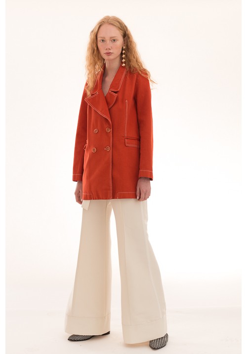 White silk flared pants White silk flared pants