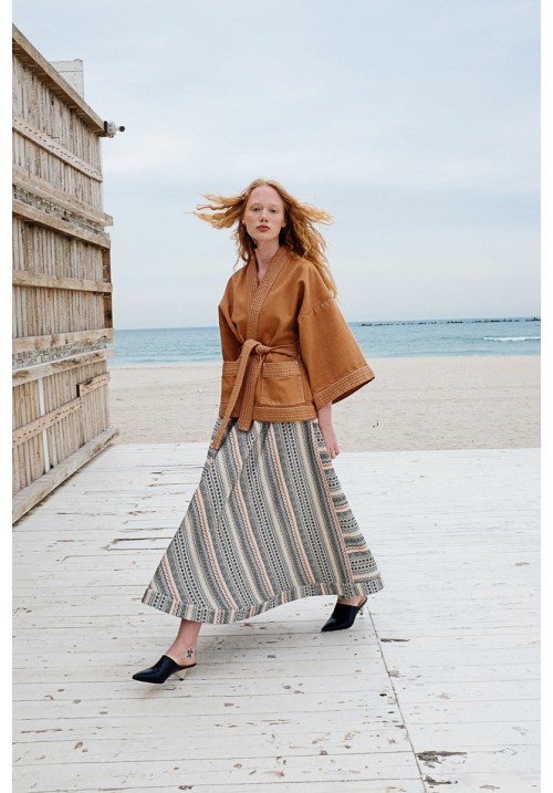 Pattern fabric midi skirt Pattern fabric midi skirt