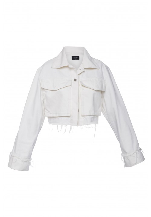 White denim cropped jacket White denim cropped jacket