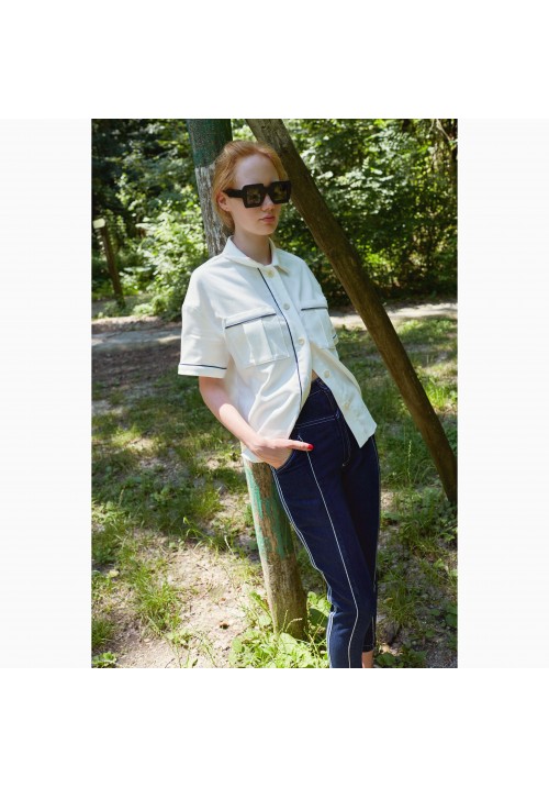 The fitted denim pant in navy The fitted denim pant in navy