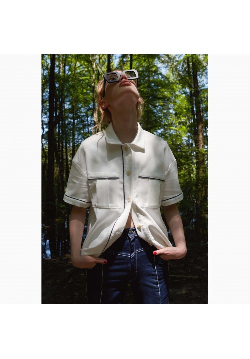 The white denim blouse The white denim blouse