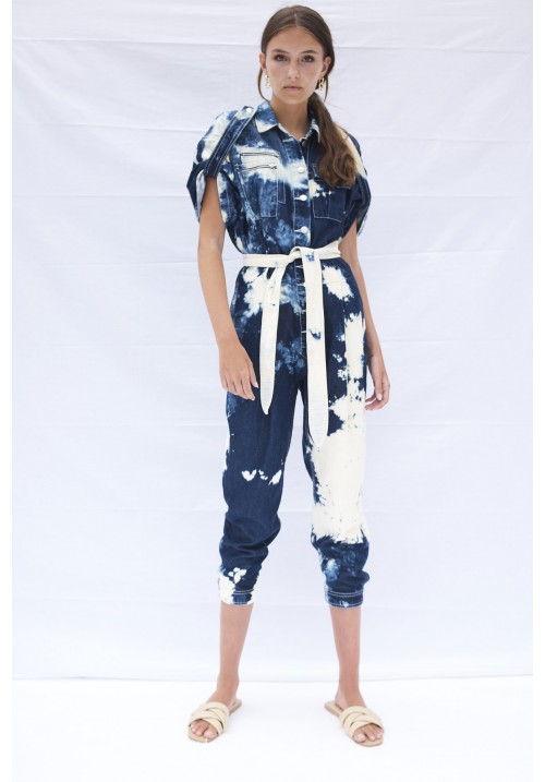 The jumpsuit in navy, hand bleached (darker version) The jumpsuit in navy, hand bleached (darker version)