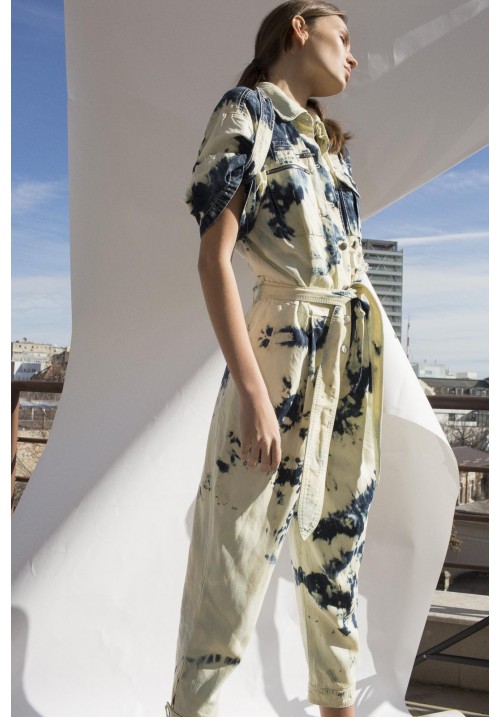 The jumpsuit in navy, hand bleached The jumpsuit in navy, hand bleached