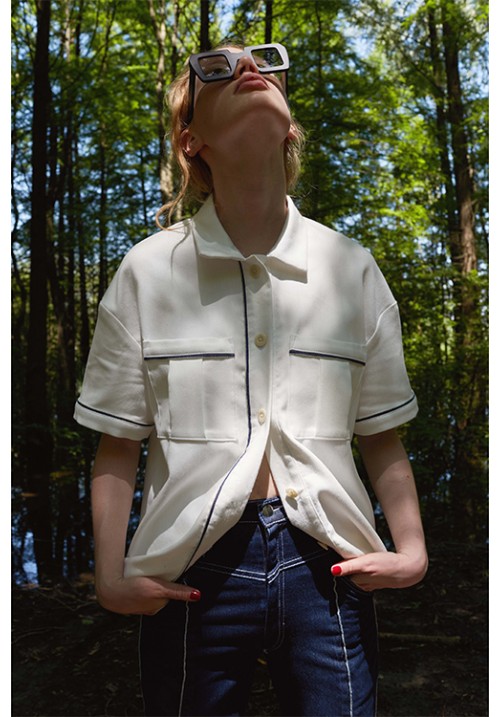 The white denim blouse The white denim blouse