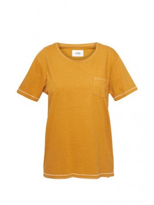 Camel cotton t-shirt with pocket