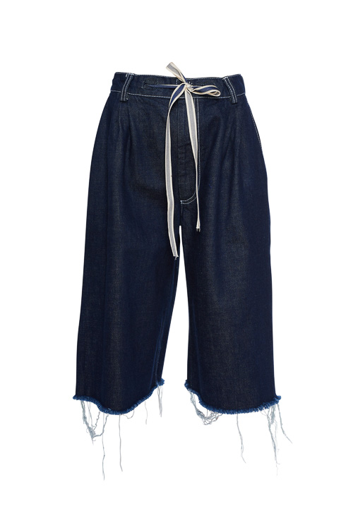 Bermuda navy cotton denim shorts