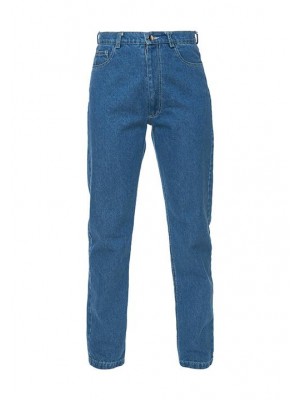 Classic mom cotton denim pants in medium blue