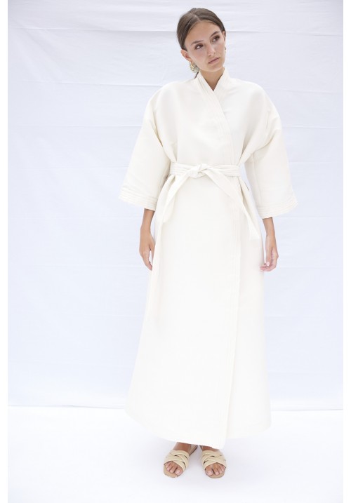 Long silk kimono dress