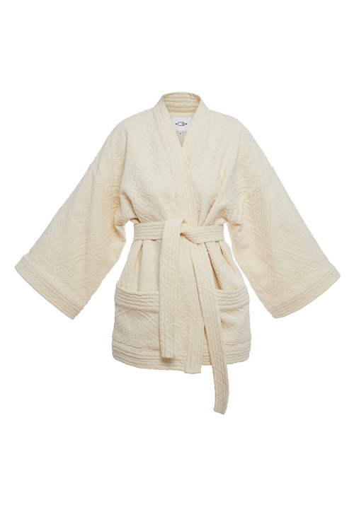 Iconic kimono in textured cotton