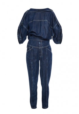 The front-back jumpsuit in navy, light acid wash